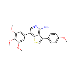 COc1ccc(-c2csc3c(-c4cc(OC)c(OC)c(OC)c4)cnc(N)c23)cc1 ZINC000028884514