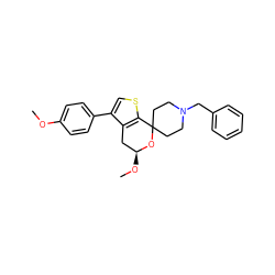 COc1ccc(-c2csc3c2C[C@H](OC)OC32CCN(Cc3ccccc3)CC2)cc1 ZINC000095557223