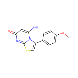 COc1ccc(-c2csc3nc(=O)cc(N)n23)cc1 ZINC000013475532