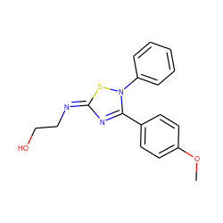 COc1ccc(-c2n/c(=N\CCO)sn2-c2ccccc2)cc1 ZINC000101506398