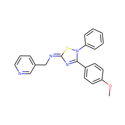 COc1ccc(-c2n/c(=N\Cc3cccnc3)sn2-c2ccccc2)cc1 ZINC000101506401