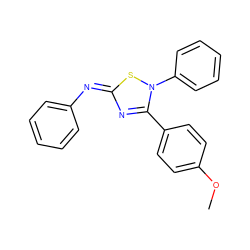 COc1ccc(-c2n/c(=N\c3ccccc3)sn2-c2ccccc2)cc1 ZINC000002675058