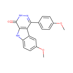 COc1ccc(-c2n[nH]c(=O)c3[nH]c4ccc(OC)cc4c23)cc1 ZINC000299822452