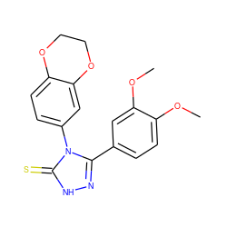 COc1ccc(-c2n[nH]c(=S)n2-c2ccc3c(c2)OCCO3)cc1OC ZINC000005796240