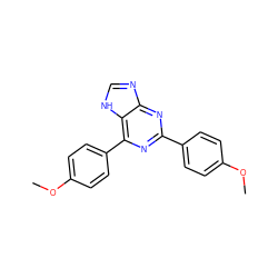 COc1ccc(-c2nc(-c3ccc(OC)cc3)c3[nH]cnc3n2)cc1 ZINC000013686514