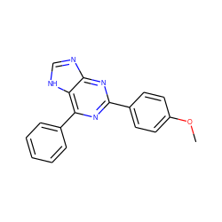 COc1ccc(-c2nc(-c3ccccc3)c3[nH]cnc3n2)cc1 ZINC000013686530