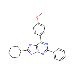 COc1ccc(-c2nc(-c3ccccc3)nc3nc(C4CCCCC4)[nH]c23)cc1 ZINC000013686565