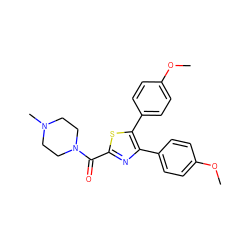 COc1ccc(-c2nc(C(=O)N3CCN(C)CC3)sc2-c2ccc(OC)cc2)cc1 ZINC000027638621