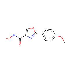 COc1ccc(-c2nc(C(=O)NO)co2)cc1 ZINC000653701686