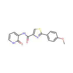 COc1ccc(-c2nc(C(=O)Nc3ccc[nH]c3=O)cs2)cc1 ZINC000169329345