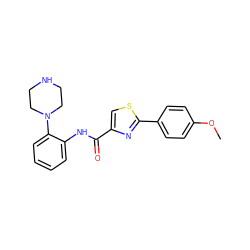 COc1ccc(-c2nc(C(=O)Nc3ccccc3N3CCNCC3)cs2)cc1 ZINC000084728914