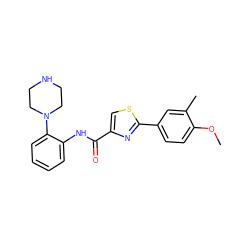 COc1ccc(-c2nc(C(=O)Nc3ccccc3N3CCNCC3)cs2)cc1C ZINC000084710326