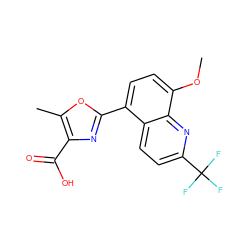 COc1ccc(-c2nc(C(=O)O)c(C)o2)c2ccc(C(F)(F)F)nc12 ZINC000028950177