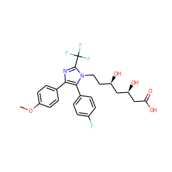COc1ccc(-c2nc(C(F)(F)F)n(CC[C@@H](O)C[C@@H](O)CC(=O)O)c2-c2ccc(F)cc2)cc1 ZINC000013833938