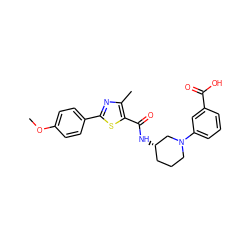 COc1ccc(-c2nc(C)c(C(=O)N[C@H]3CCCN(c4cccc(C(=O)O)c4)C3)s2)cc1 ZINC000073222260