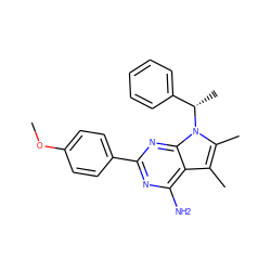 COc1ccc(-c2nc(N)c3c(C)c(C)n([C@@H](C)c4ccccc4)c3n2)cc1 ZINC000013491875