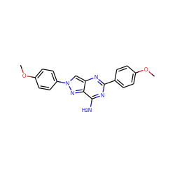 COc1ccc(-c2nc(N)c3nn(-c4ccc(OC)cc4)cc3n2)cc1 ZINC000653777803