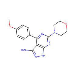 COc1ccc(-c2nc(N3CCOCC3)nc3[nH]nc(N)c23)cc1 ZINC000006492522