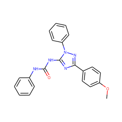 COc1ccc(-c2nc(NC(=O)Nc3ccccc3)n(-c3ccccc3)n2)cc1 ZINC000299840962