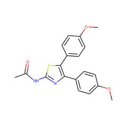 COc1ccc(-c2nc(NC(C)=O)sc2-c2ccc(OC)cc2)cc1 ZINC000001078776