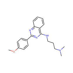 COc1ccc(-c2nc(NCCCN(C)C)c3ccccc3n2)cc1 ZINC000001776894