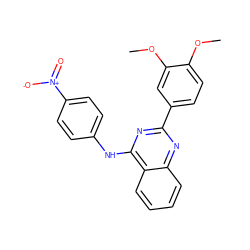 COc1ccc(-c2nc(Nc3ccc([N+](=O)[O-])cc3)c3ccccc3n2)cc1OC ZINC000005092644