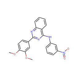 COc1ccc(-c2nc(Nc3cccc([N+](=O)[O-])c3)c3ccccc3n2)cc1OC ZINC000103256167