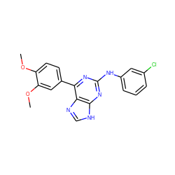 COc1ccc(-c2nc(Nc3cccc(Cl)c3)nc3[nH]cnc23)cc1OC ZINC000084616843