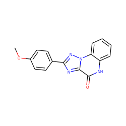 COc1ccc(-c2nc3c(=O)[nH]c4ccccc4n3n2)cc1 ZINC000013677397