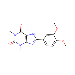 COc1ccc(-c2nc3c([nH]2)c(=O)n(C)c(=O)n3C)cc1OC ZINC000000531038