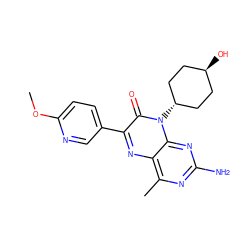 COc1ccc(-c2nc3c(C)nc(N)nc3n([C@H]3CC[C@H](O)CC3)c2=O)cn1 ZINC000253920549