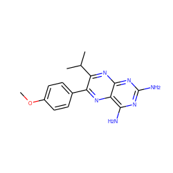 COc1ccc(-c2nc3c(N)nc(N)nc3nc2C(C)C)cc1 ZINC000045190802