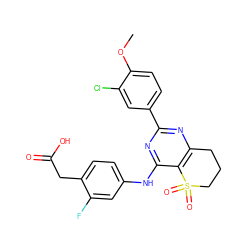 COc1ccc(-c2nc3c(c(Nc4ccc(CC(=O)O)c(F)c4)n2)S(=O)(=O)CCC3)cc1Cl ZINC000103260015