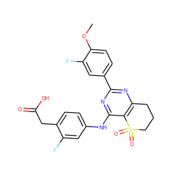 COc1ccc(-c2nc3c(c(Nc4ccc(CC(=O)O)c(F)c4)n2)S(=O)(=O)CCC3)cc1F ZINC000103259216