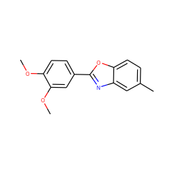 COc1ccc(-c2nc3cc(C)ccc3o2)cc1OC ZINC000004384049