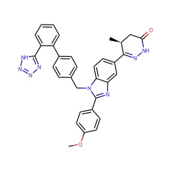 COc1ccc(-c2nc3cc(C4=NNC(=O)C[C@@H]4C)ccc3n2Cc2ccc(-c3ccccc3-c3nnn[nH]3)cc2)cc1 ZINC000028755401