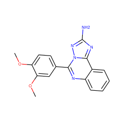 COc1ccc(-c2nc3ccccc3c3nc(N)nn23)cc1OC ZINC000003141002