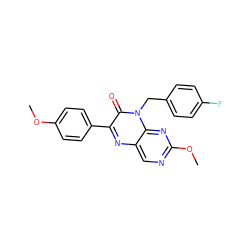 COc1ccc(-c2nc3cnc(OC)nc3n(Cc3ccc(F)cc3)c2=O)cc1 ZINC000004238246