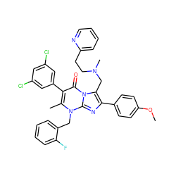 COc1ccc(-c2nc3n(Cc4ccccc4F)c(C)c(-c4cc(Cl)cc(Cl)c4)c(=O)n3c2CN(C)CCc2ccccn2)cc1 ZINC000026275240