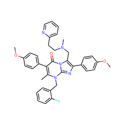 COc1ccc(-c2nc3n(Cc4ccccc4F)c(C)c(-c4ccc(OC)cc4)c(=O)n3c2CN(C)CCc2ccccn2)cc1 ZINC000026288201