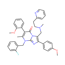 COc1ccc(-c2nc3n(Cc4ccccc4F)c(C)c(-c4ccccc4OC)c(=O)n3c2CN(C)CCc2ccccn2)cc1 ZINC000026287145