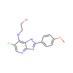 COc1ccc(-c2nc3ncc(Cl)c(NCCO)c3[nH]2)cc1 ZINC000653801609