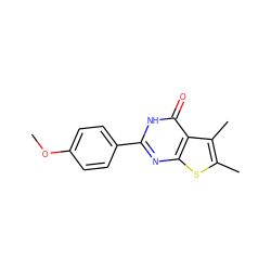 COc1ccc(-c2nc3sc(C)c(C)c3c(=O)[nH]2)cc1 ZINC000000852536