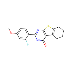 COc1ccc(-c2nc3sc4c(c3c(=O)[nH]2)CCCC4)c(F)c1 ZINC000028118825