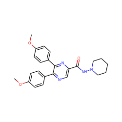 COc1ccc(-c2ncc(C(=O)NN3CCCCC3)nc2-c2ccc(OC)cc2)cc1 ZINC000028648871