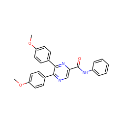 COc1ccc(-c2ncc(C(=O)Nc3ccccc3)nc2-c2ccc(OC)cc2)cc1 ZINC000028648923
