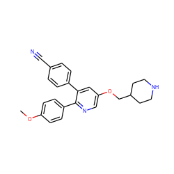 COc1ccc(-c2ncc(OCC3CCNCC3)cc2-c2ccc(C#N)cc2)cc1 ZINC000653707402