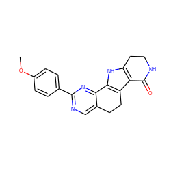 COc1ccc(-c2ncc3c(n2)-c2[nH]c4c(c2CC3)C(=O)NCC4)cc1 ZINC000072107191