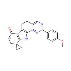 COc1ccc(-c2ncc3c(n2)-c2[nH]c4c(c2CC3)C(=O)NCC42CC2)cc1 ZINC000072107304