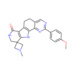 COc1ccc(-c2ncc3c(n2)-c2[nH]c4c(c2CC3)C(=O)NCC42CN(C)C2)cc1 ZINC000068246365